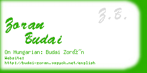 zoran budai business card